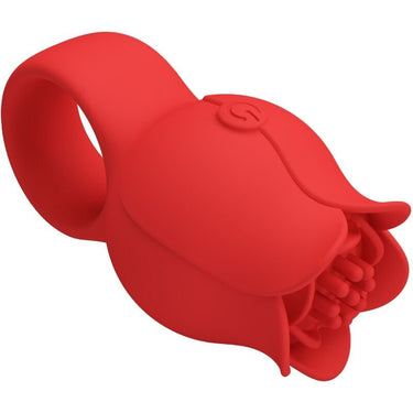 Vibratore da Dito Rosa con 10 Vibrazioni, Silicone Morbido e Ricarica USB